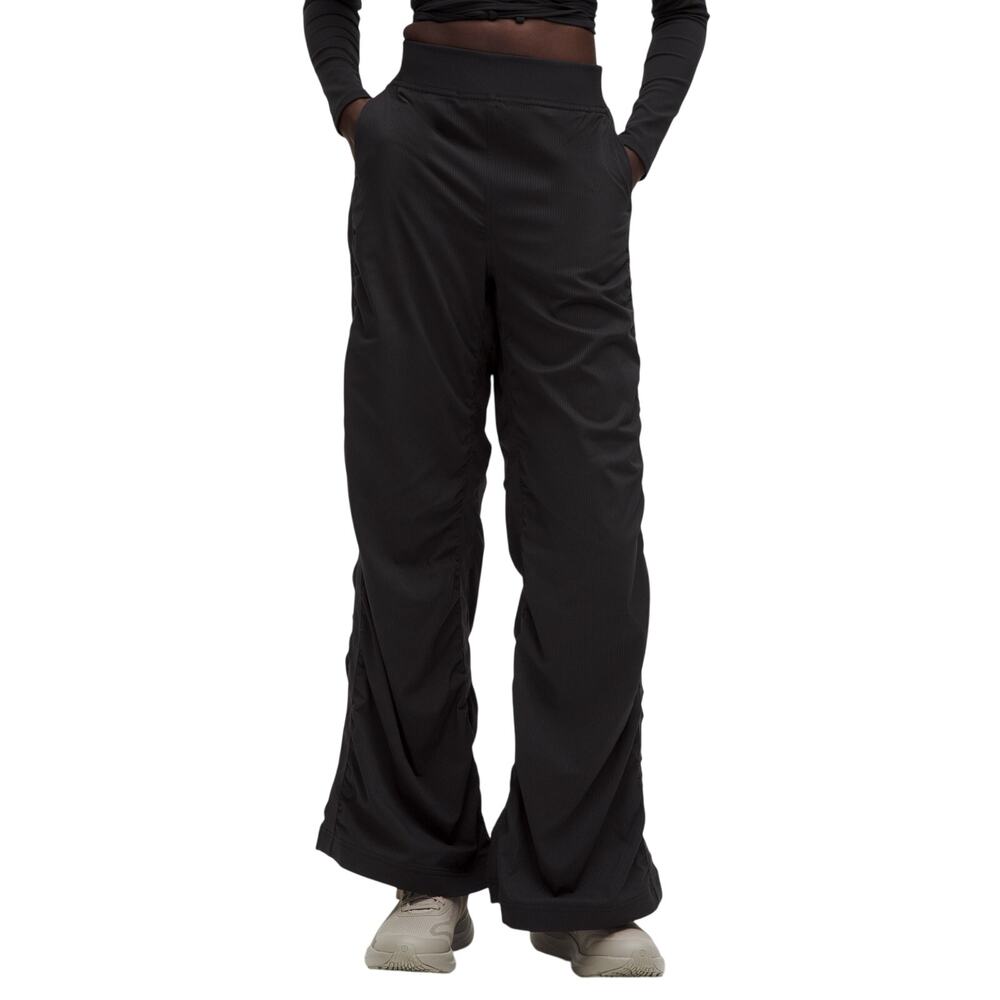 Lululemon Ruched Black High Rise Wide Leg Pants Size XS
